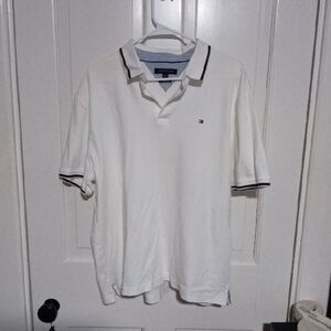 Tommy Hilfiger White Polo with Navy Trim
